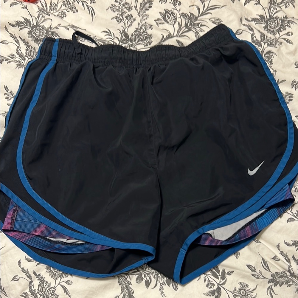 Nike Black Shorts with Blue Accents